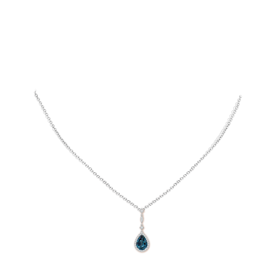 10x7mm Labgrown Lab-Grown Alexandrite Teardrop Pendant with Diamond Accents in P950 Platinum pen