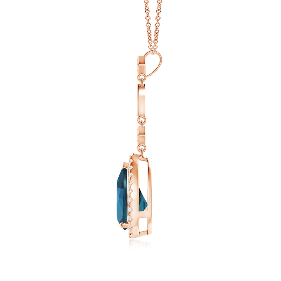 10x7mm Labgrown Lab-Grown Alexandrite Teardrop Pendant with Diamond Accents in Rose Gold side 199