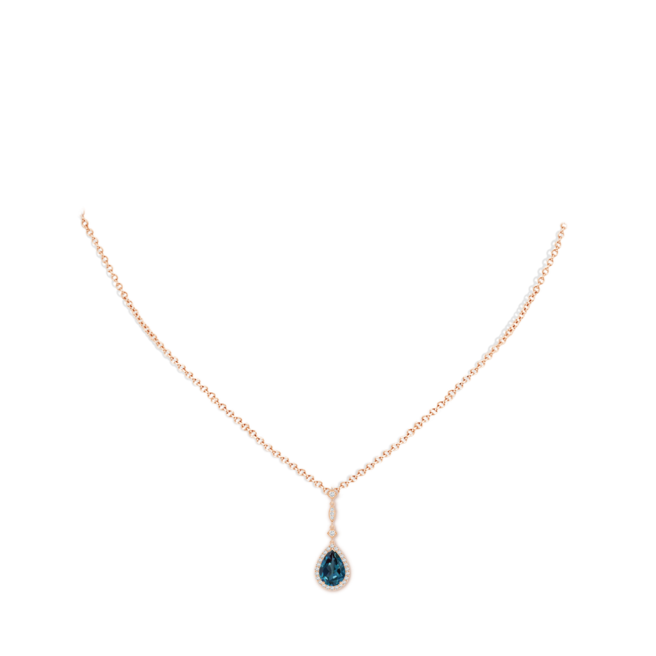 10x7mm Labgrown Lab-Grown Alexandrite Teardrop Pendant with Diamond Accents in Rose Gold pen