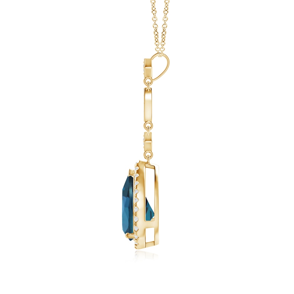 10x7mm Labgrown Lab-Grown Alexandrite Teardrop Pendant with Diamond Accents in Yellow Gold side 199