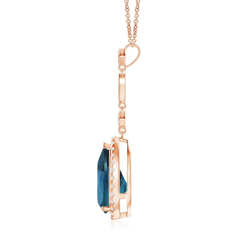 12x8mm Labgrown Lab-Grown Alexandrite Teardrop Pendant with Diamond Accents in 18K Rose Gold side 199
