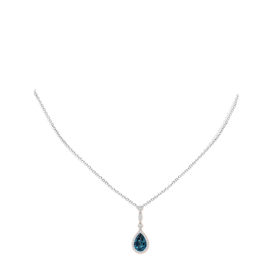 12x8mm Labgrown Lab-Grown Alexandrite Teardrop Pendant with Diamond Accents in P950 Platinum pen