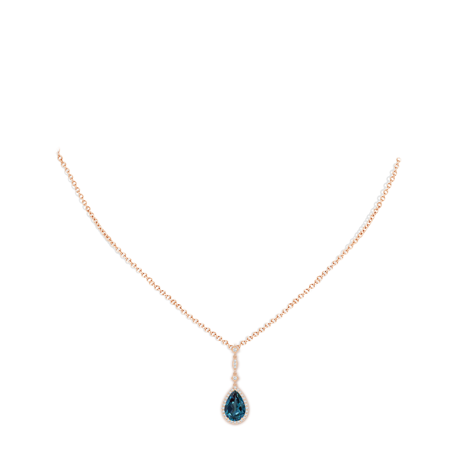 12x8mm Labgrown Lab-Grown Alexandrite Teardrop Pendant with Diamond Accents in Rose Gold pen