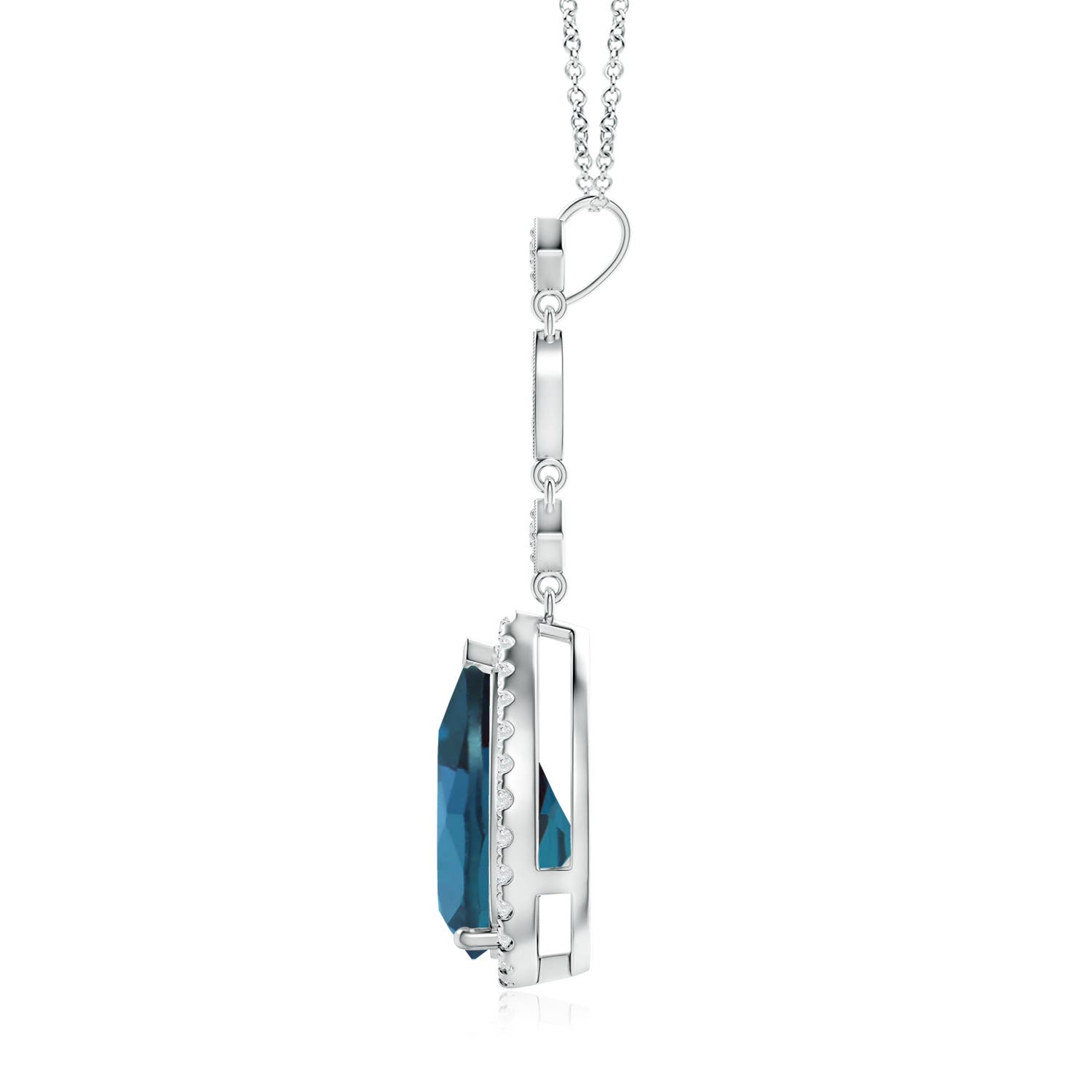 12x8mm Labgrown Lab-Grown Alexandrite Teardrop Pendant with Diamond Accents in White Gold