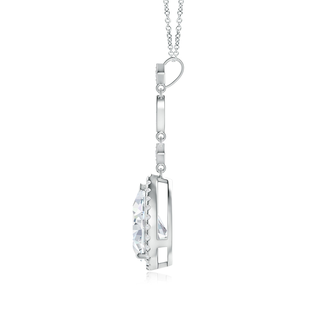 10x8mm FGVS Lab-Grown Diamond Teardrop Pendant with Diamond Accents in P950 Platinum - side 199