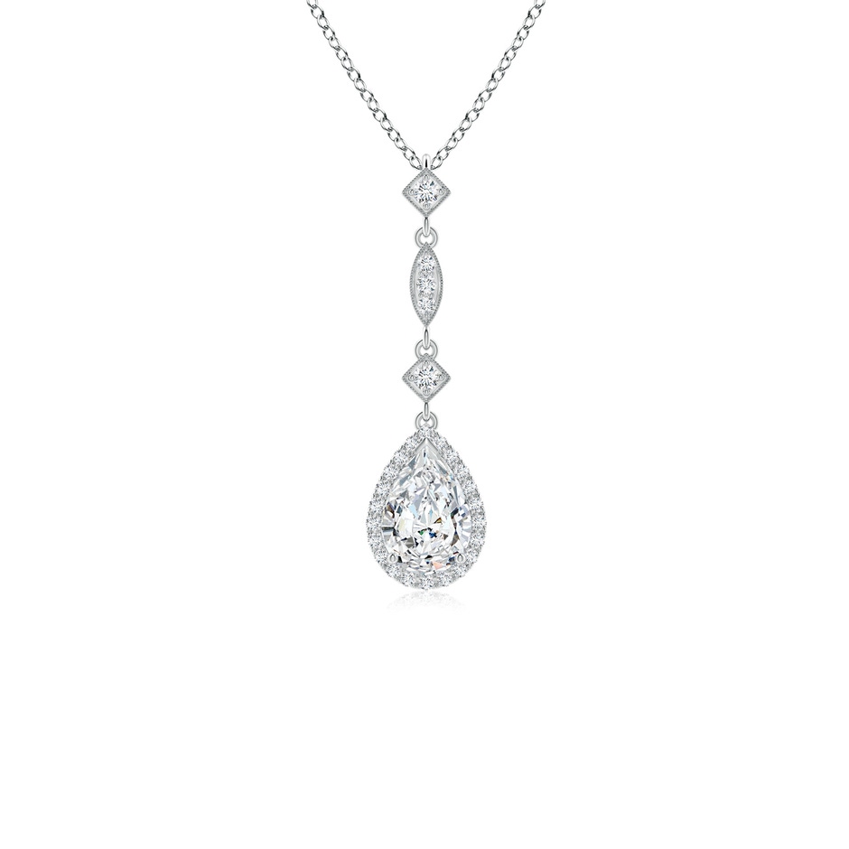 7x5mm FGVS Lab-Grown Diamond Teardrop Pendant with Diamond Accents in White Gold 