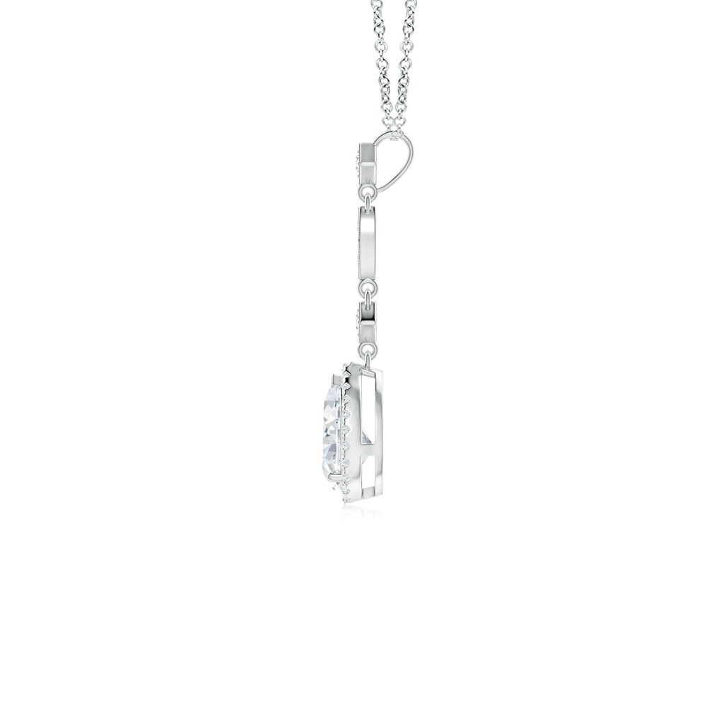 7x5mm FGVS Lab-Grown Diamond Teardrop Pendant with Diamond Accents in White Gold - side 199