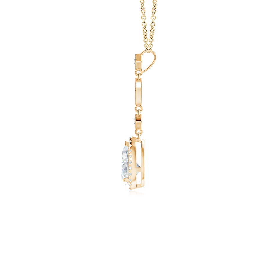 7x5mm FGVS Lab-Grown Diamond Teardrop Pendant with Diamond Accents in Yellow Gold side 199