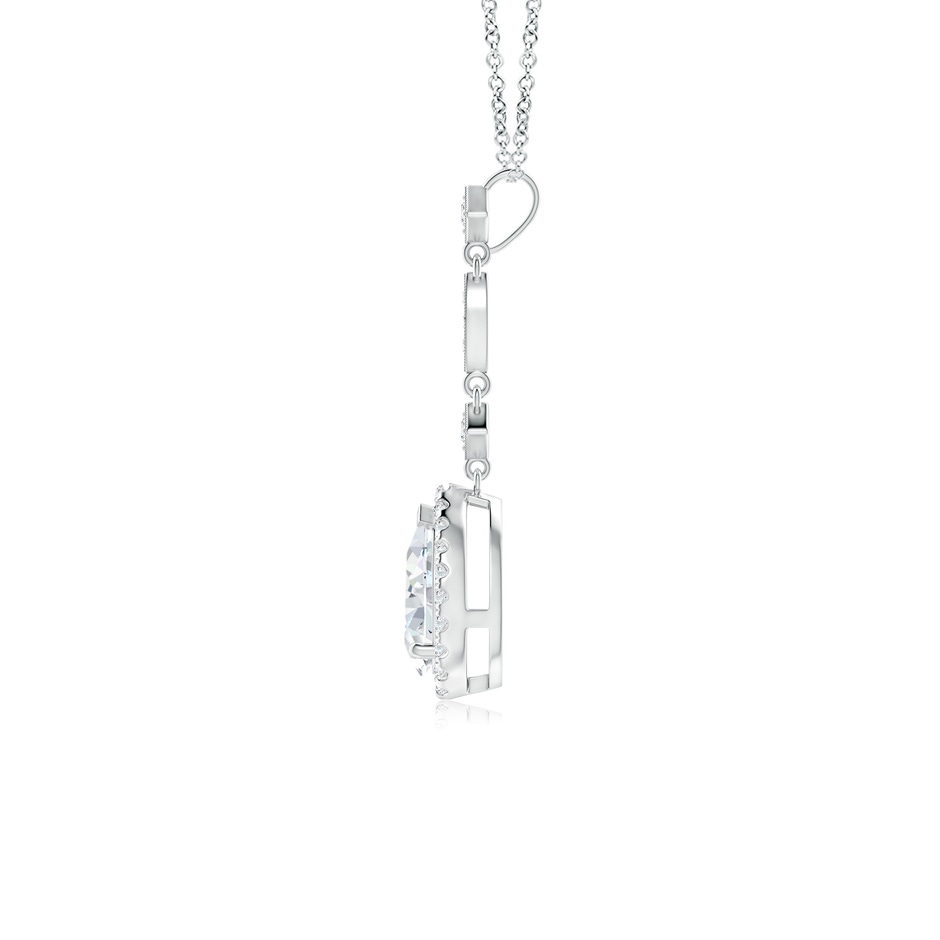 8x5mm FGVS Lab-Grown Diamond Teardrop Pendant with Diamond Accents in White Gold side 199