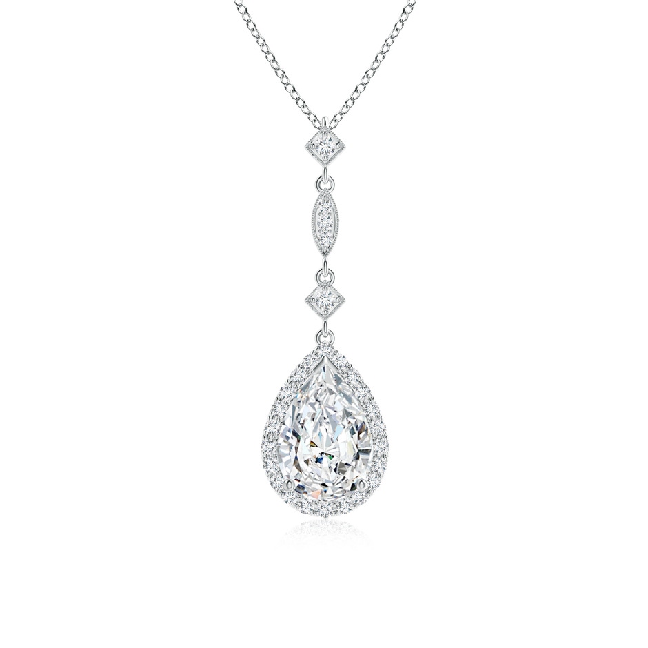 9x6mm FGVS Lab-Grown Diamond Teardrop Pendant with Diamond Accents in White Gold 