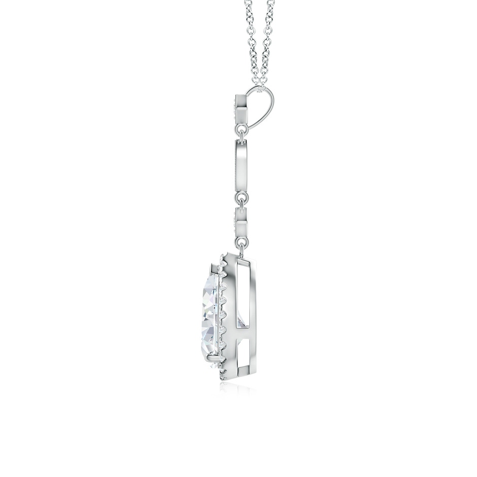 9x6mm FGVS Lab-Grown Diamond Teardrop Pendant with Diamond Accents in White Gold side 199