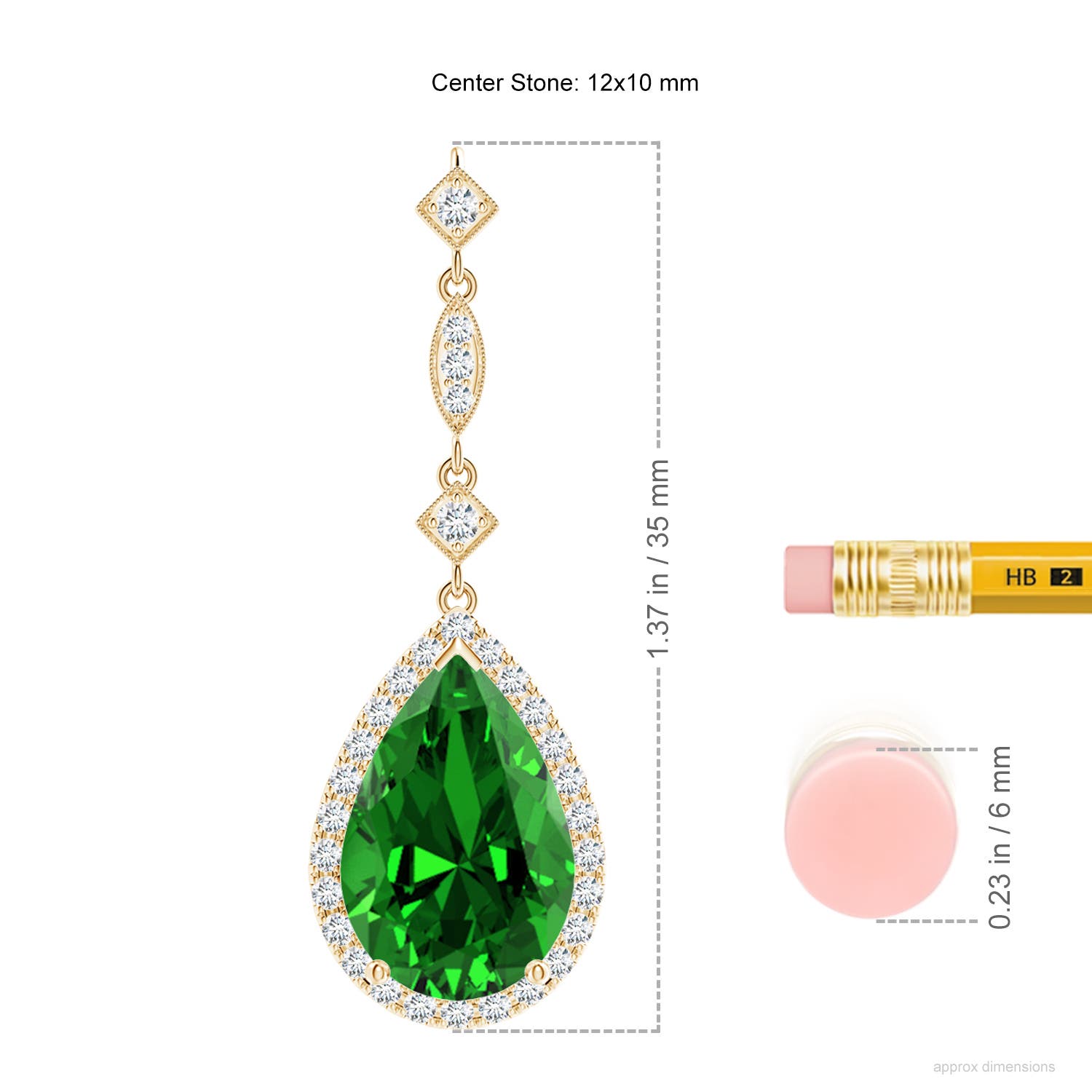 Genuine Peridot and Lab Grown Diamond Silver Teardrop Crossover Pendant Necklace main image 0