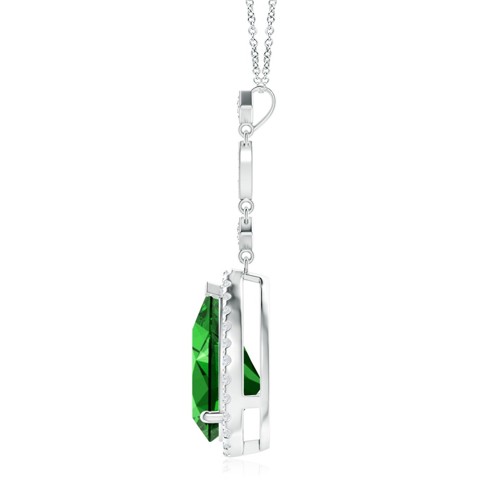 14x10mm Labgrown Lab-Grown Emerald Teardrop Pendant with Diamond Accents in P950 Platinum side 199