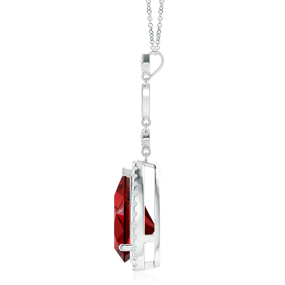 14x10mm Labgrown Lab-Grown Ruby Teardrop Pendant with Diamond Accents in White Gold side 199