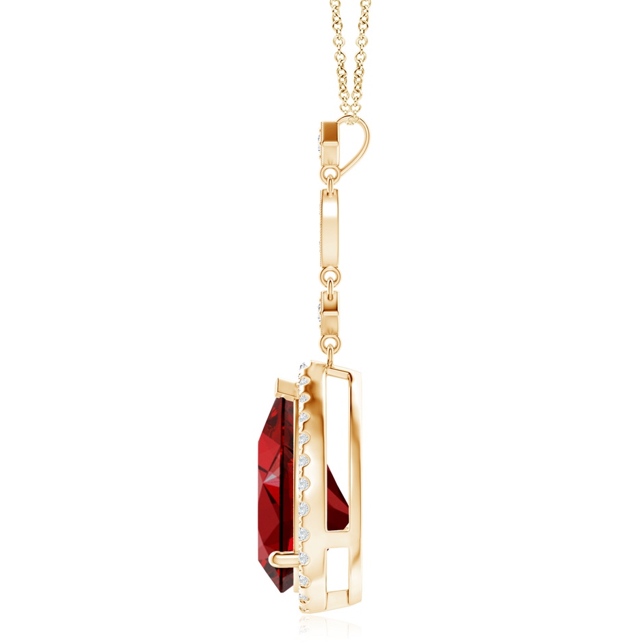 14x10mm Labgrown Lab-Grown Ruby Teardrop Pendant with Diamond Accents in Yellow Gold side 199