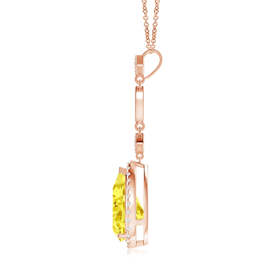 12x8mm Labgrown Lab-Grown Fancy Intense Yellow Diamond Teardrop Pendant in Rose Gold side 199