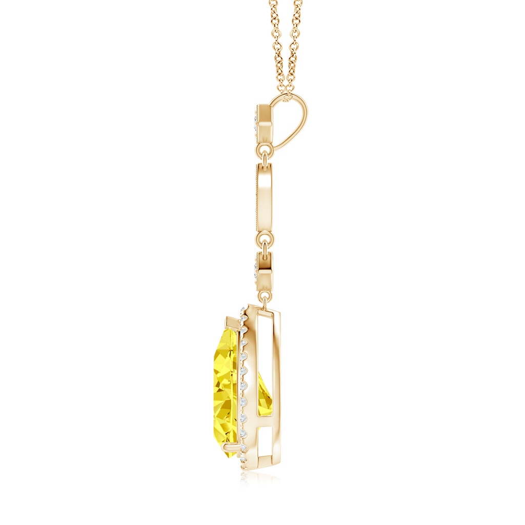 12x8mm Labgrown Lab-Grown Fancy Intense Yellow Diamond Teardrop Pendant in Yellow Gold - side 199