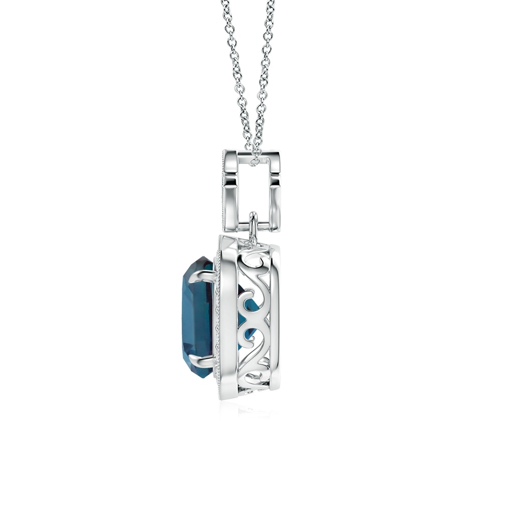 8mm Labgrown Vintage Inspired Cushion Lab-Grown Alexandrite Halo Pendant in White Gold - side 199