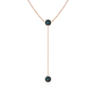 5mm Labgrown Bezel-Set Round Lab-Grown Alexandrite Lariat Style Necklace in 9K Rose Gold
