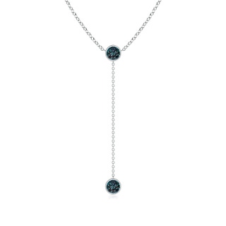 5mm Labgrown Bezel-Set Round Lab-Grown Alexandrite Lariat Style Necklace in P950 Platinum