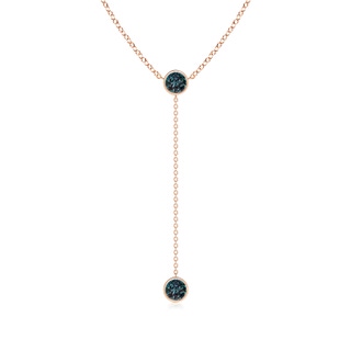 5mm Labgrown Bezel-Set Round Lab-Grown Alexandrite Lariat Style Necklace in Rose Gold