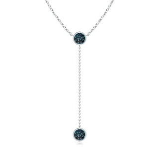 6mm Labgrown Bezel-Set Round Lab-Grown Alexandrite Lariat Style Necklace in P950 Platinum