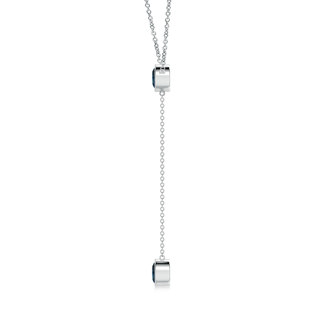6mm Labgrown Bezel-Set Round Lab-Grown Alexandrite Lariat Style Necklace in White Gold - side 199