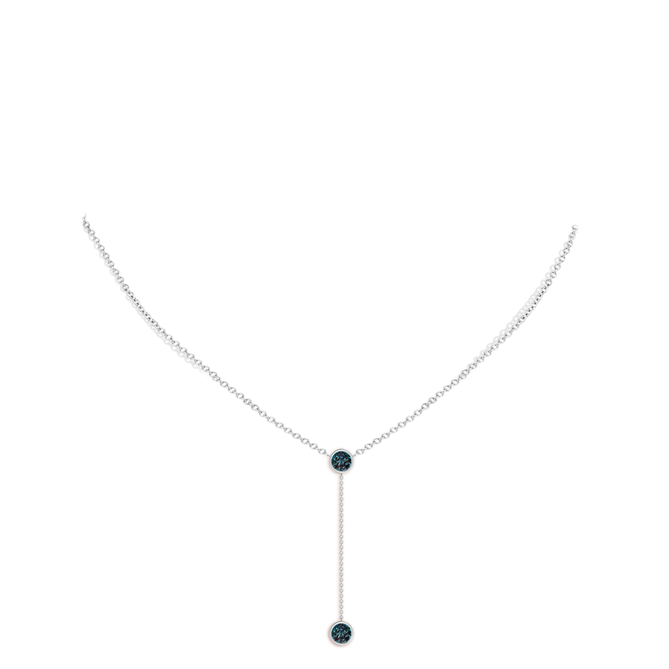 6mm Labgrown Bezel-Set Round Lab-Grown Alexandrite Lariat Style Necklace in White Gold pen