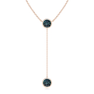 7mm Labgrown Bezel-Set Round Lab-Grown Alexandrite Lariat Style Necklace in 18K Rose Gold