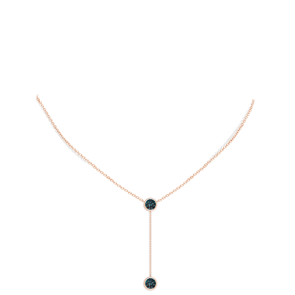 7mm Labgrown Bezel-Set Round Lab-Grown Alexandrite Lariat Style Necklace in 18K Rose Gold pen