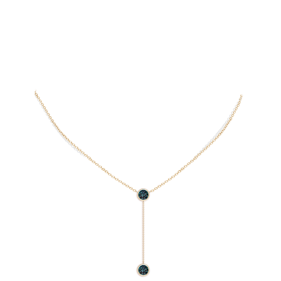 7mm Labgrown Bezel-Set Round Lab-Grown Alexandrite Lariat Style Necklace in 18K Yellow Gold pen