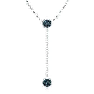 7mm Labgrown Bezel-Set Round Lab-Grown Alexandrite Lariat Style Necklace in P950 Platinum