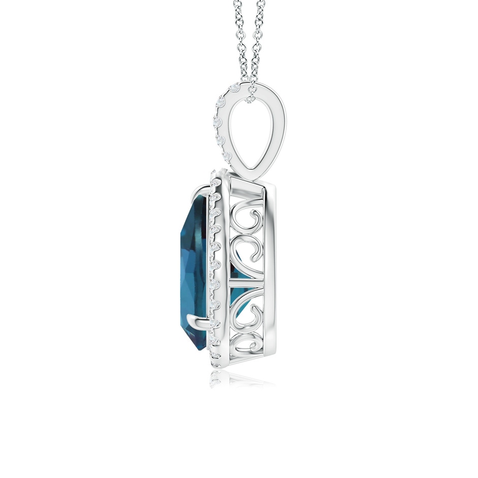 12x8mm Labgrown Lab-Grown Alexandrite Teardrop Pendant with Diamond Halo in White Gold side 199