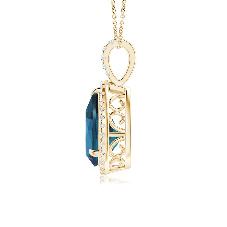 12x8mm Labgrown Lab-Grown Alexandrite Teardrop Pendant with Diamond Halo in Yellow Gold side 199