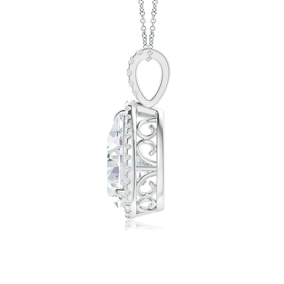 12x8mm FGVS Lab-Grown Diamond Teardrop Pendant with Halo in S999 Silver side 199