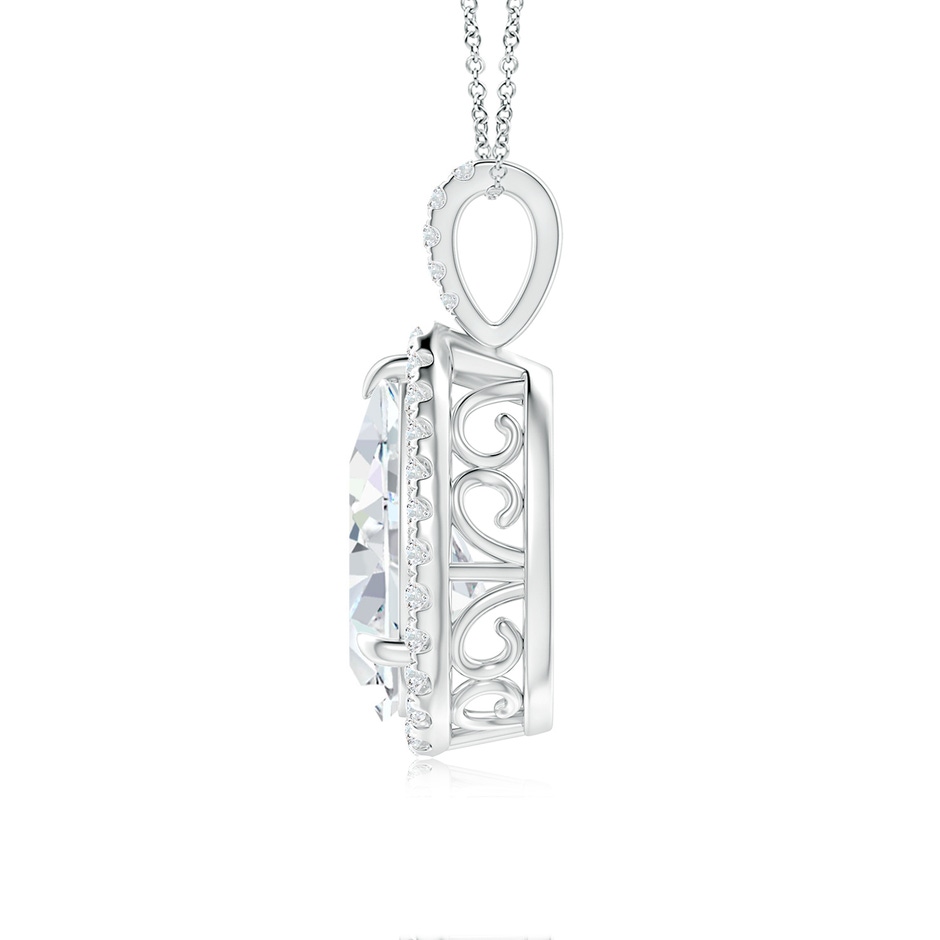14x8mm FGVS Lab-Grown Diamond Teardrop Pendant with Halo in P950 Platinum side 199