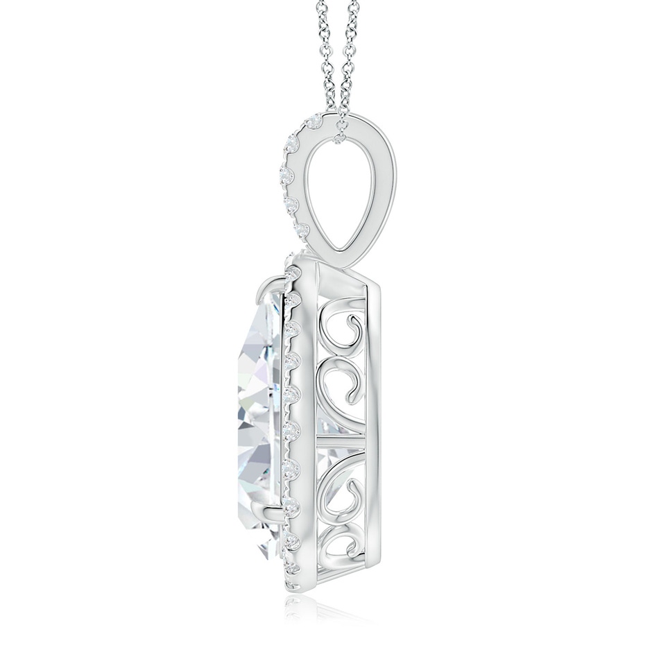 15x9mm FGVS Lab-Grown Diamond Teardrop Pendant with Halo in P950 Platinum side 199
