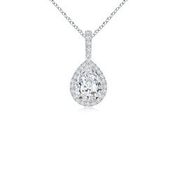 Halo Platinum Lab Grown Diamond Necklaces & Pendants