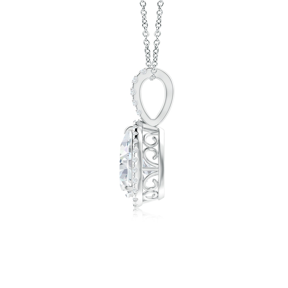 7x5mm FGVS Lab-Grown Diamond Teardrop Pendant with Halo in White Gold side 199