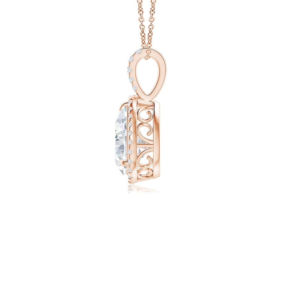 9x6mm FGVS Lab-Grown Diamond Teardrop Pendant with Halo in 9K Rose Gold side 199