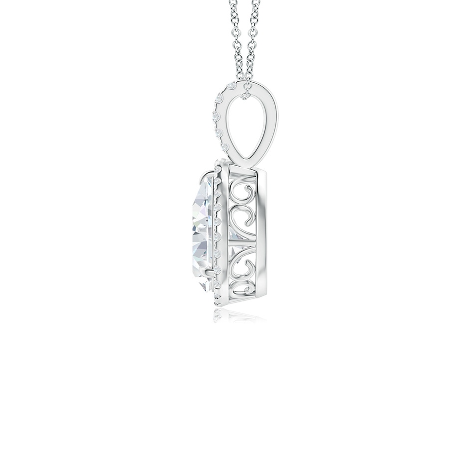 9x6mm FGVS Lab-Grown Diamond Teardrop Pendant with Halo in P950 Platinum side 199