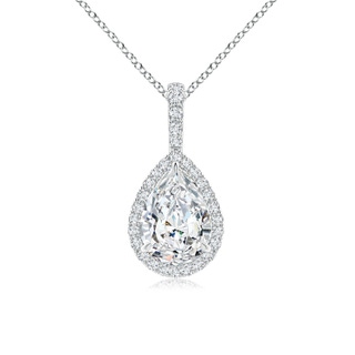 9x6mm FGVS Lab-Grown Diamond Teardrop Pendant with Halo in White Gold