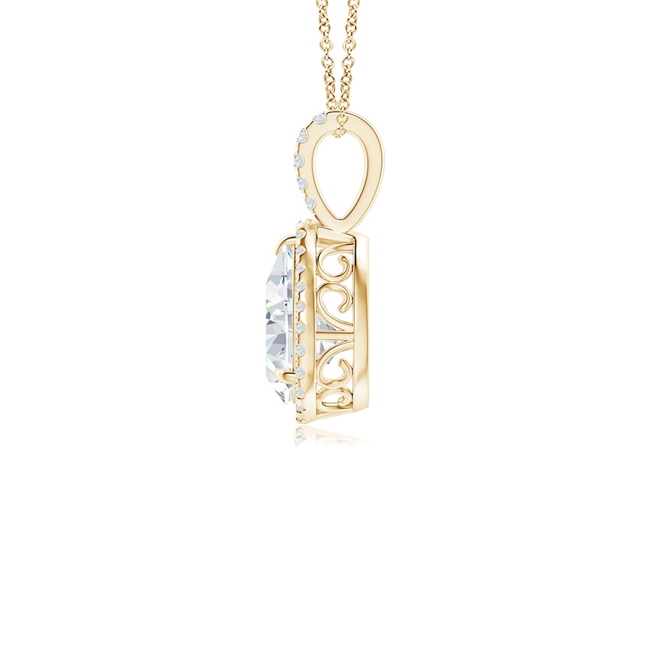 9x6mm FGVS Lab-Grown Diamond Teardrop Pendant with Halo in Yellow Gold side 199