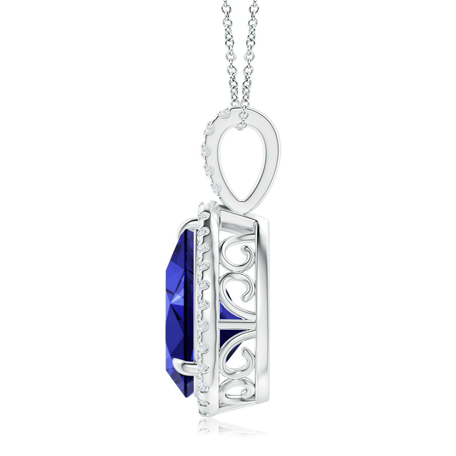 Sterling Silver Necklaces 925 for Women Origin Blue Sapphire Silver 925  Jewelry Gemstone Pendant Collares Mujer
