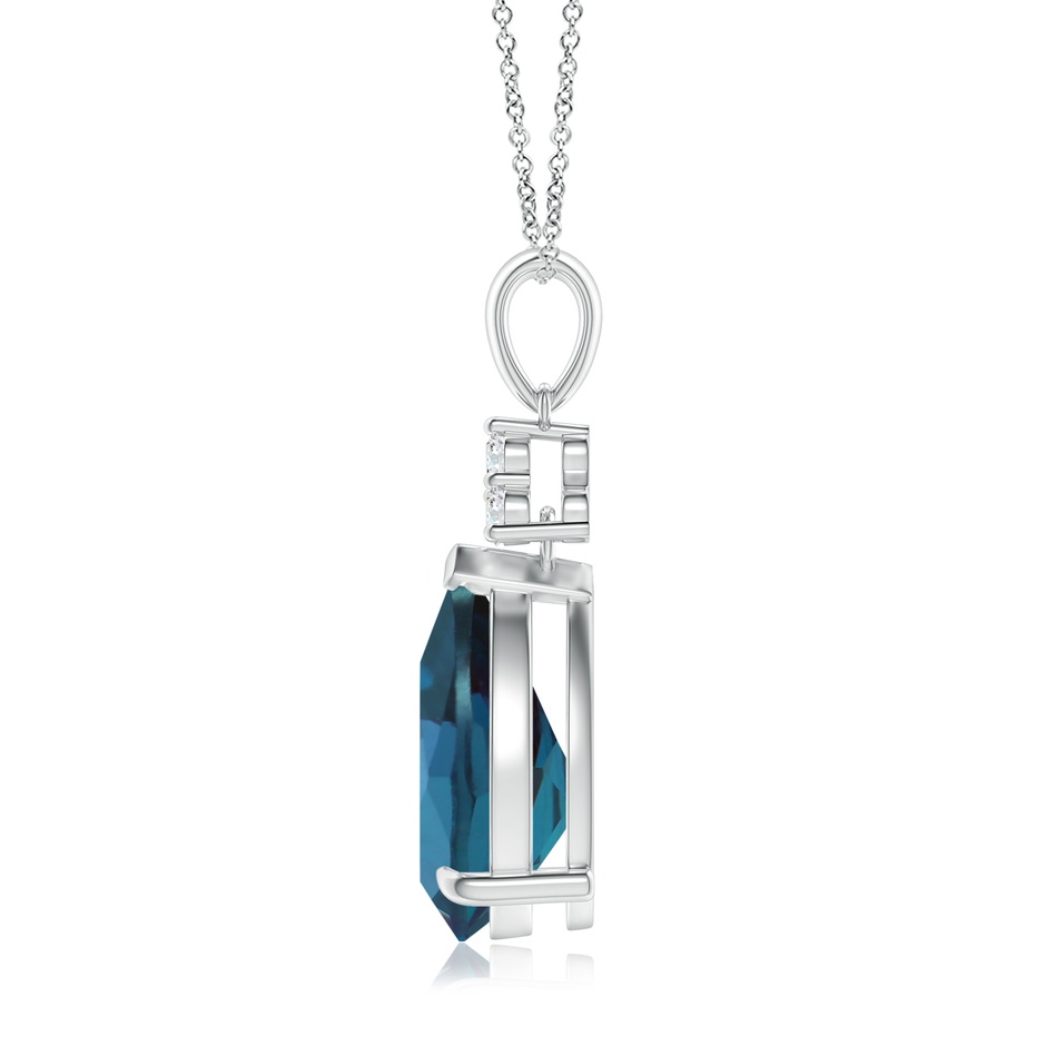12x8mm Labgrown Claw-Set Lab-Grown Alexandrite Drop Pendant with Trio Diamonds in P950 Platinum side 199