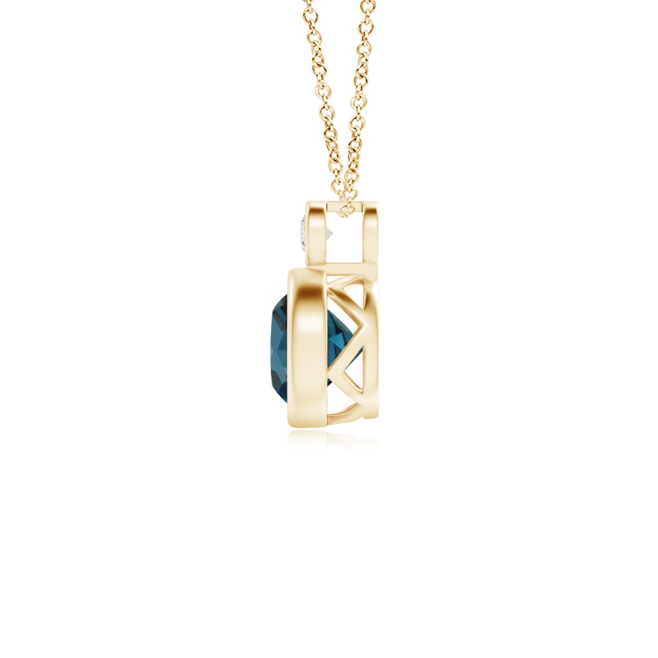 6mm Labgrown Bezel-Set Lab-Grown Alexandrite Solitaire Pendant with Diamond in Yellow Gold side 199