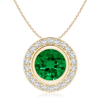 Round Lab-Grown Lab Grown Emerald