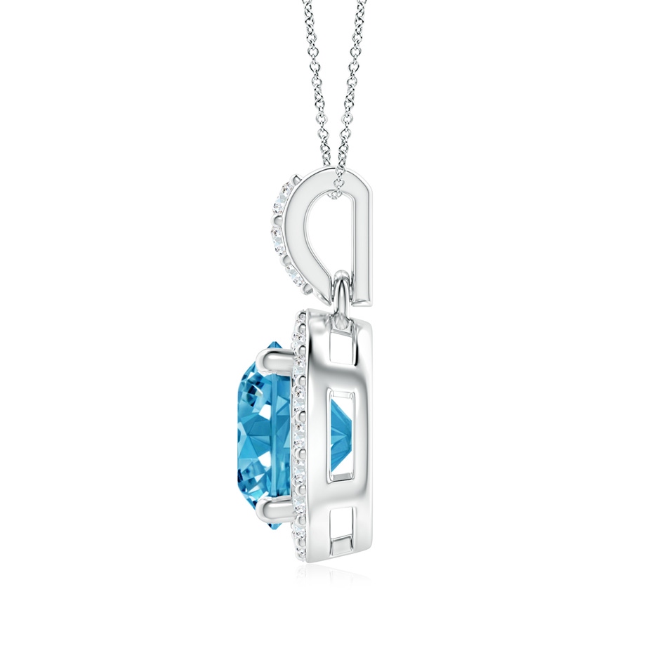 7mm Labgrown Round Lab-Grown Fancy Intense Blue Diamond Dangle Pendant with Halo in White Gold side 199