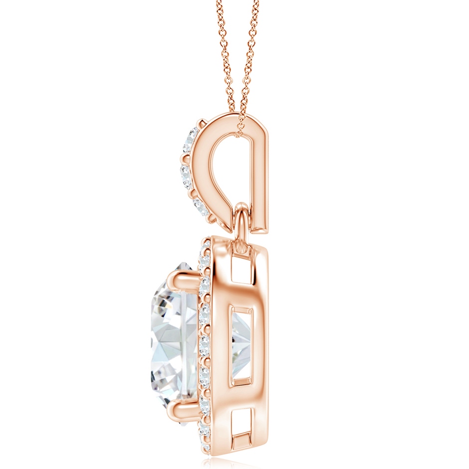10.1mm FGVS Lab-Grown Round Diamond Dangle Pendant with Halo in Rose Gold side 199