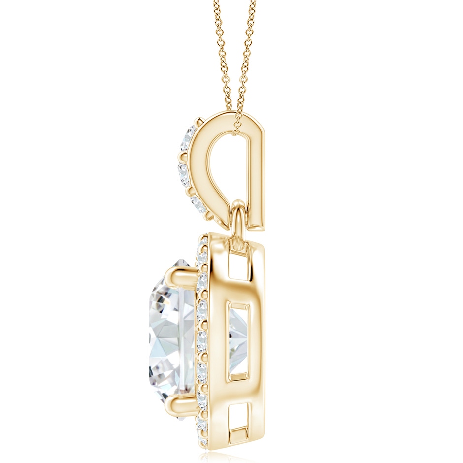 10.1mm FGVS Lab-Grown Round Diamond Dangle Pendant with Halo in Yellow Gold side 199